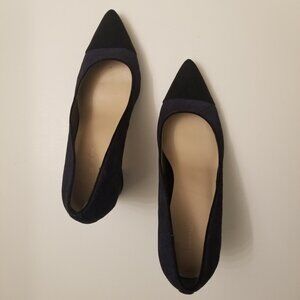 Tommy Hilfiger Blue and Black Suede Block Heels  size 9